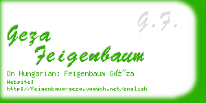 geza feigenbaum business card